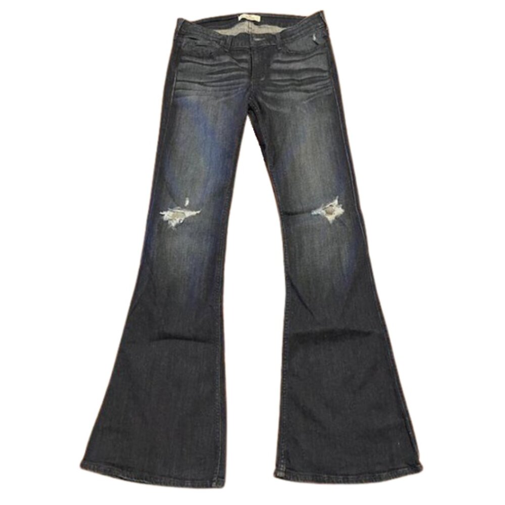Distressed Ripped Flare Jeans